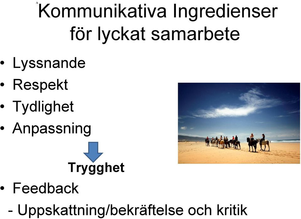 Tydlighet Anpassning Feedback