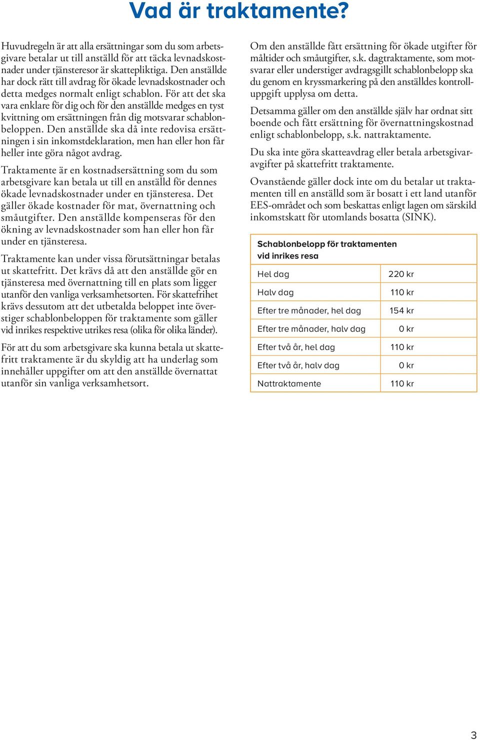 För att det ska vara enklare för dig och för den anställde medges en tyst kvittning om ersättningen från dig motsvarar schablonbeloppen.