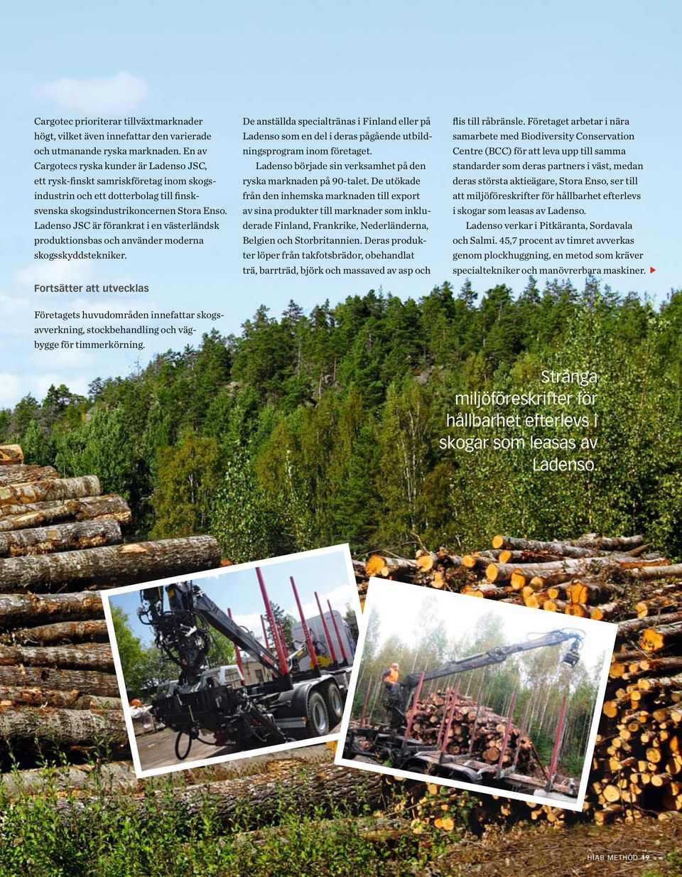 Ladenso JSC är förankrat i en västerländsk produktionsbas och använder moderna skogsskyddstekniker.