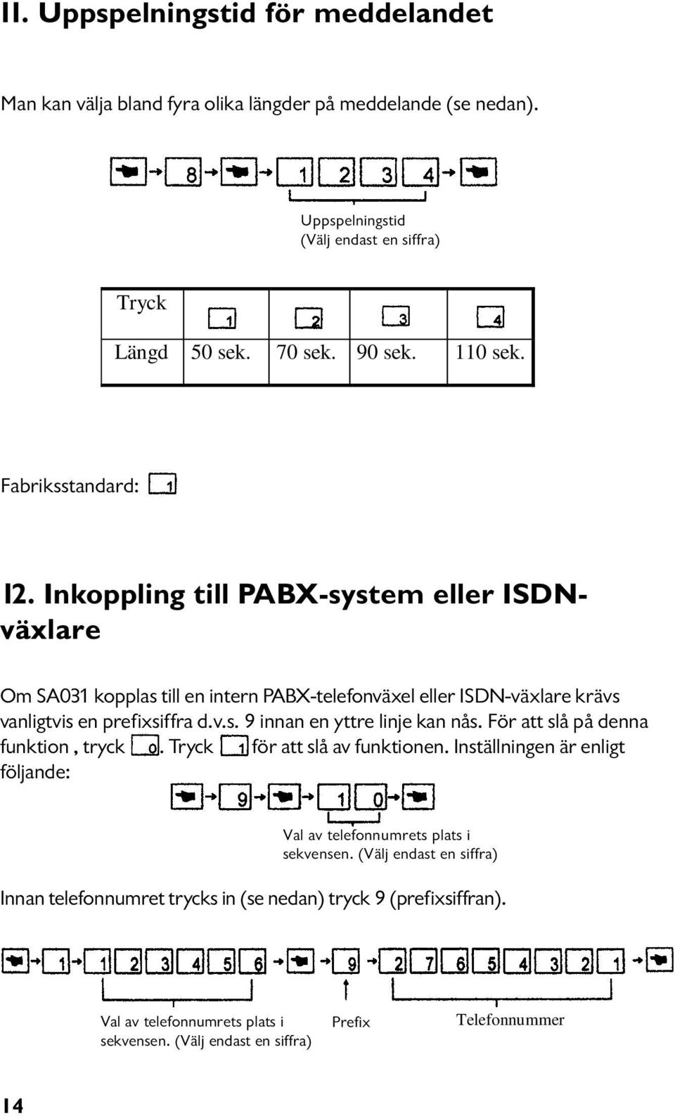 v.s. 9 innan en yttre linje kan nås. För att slå på denna funktion, tryck. Tryck för att slå av funktionen.