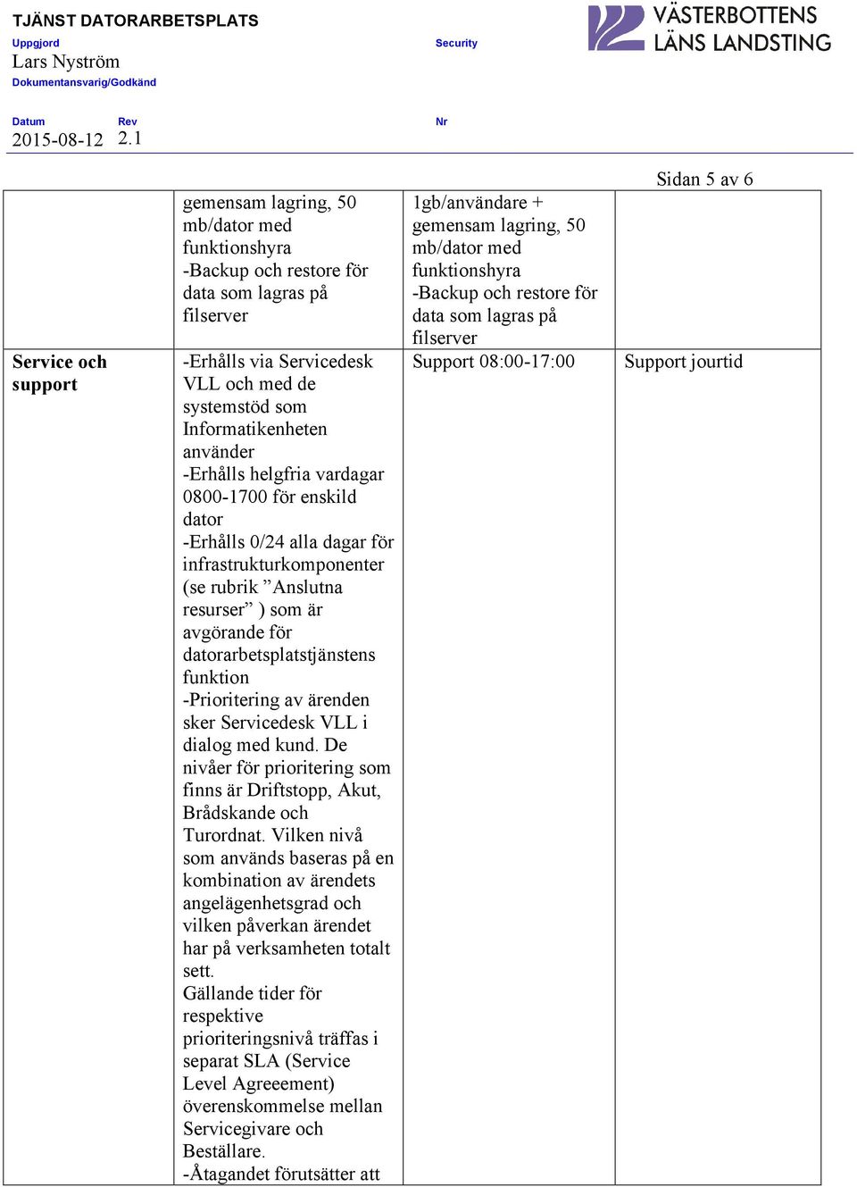 -Prioritering av ärenden sker Servicedesk VLL i dialog med kund. De nivåer för prioritering som finns är Driftstopp, Akut, Brådskande och Turordnat.