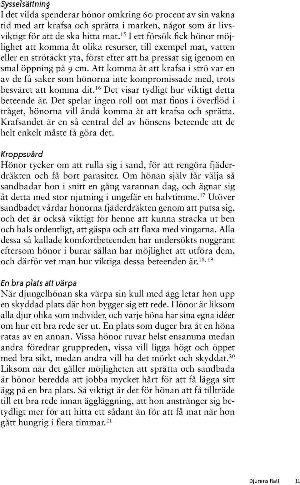 Att komma åt att krafsa i strö var en av de få saker som hönorna inte kompromissade med, trots besväret att komma dit. 16 Det visar tydligt hur viktigt detta beteende är.