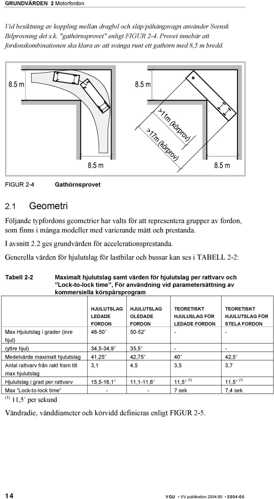 1 Geometri Följande typfordons geometrier har valts för att representera grupper av fordon, som finns i många modeller med varierande mått och prestanda. I avsnitt 2.