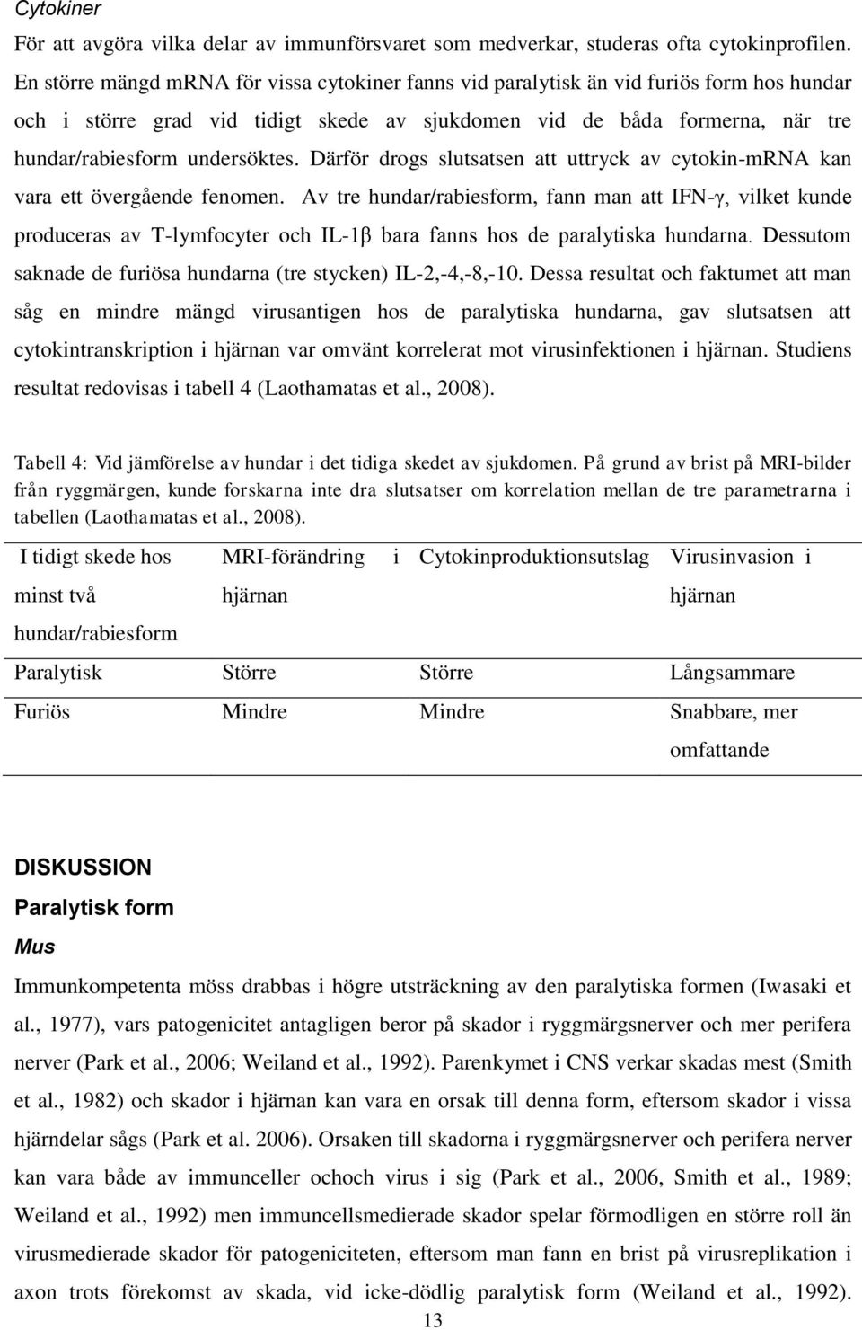 Därför drogs slutsatsen att uttryck av cytokin-mrna kan vara ett övergående fenomen.