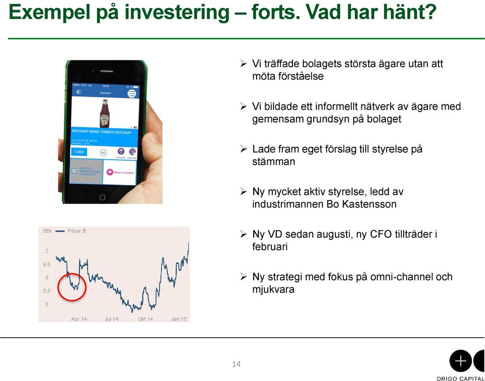 ägare med gemensam grundsyn på bolaget Lade fram eget förslag till styrelse på stämman Ny mycket