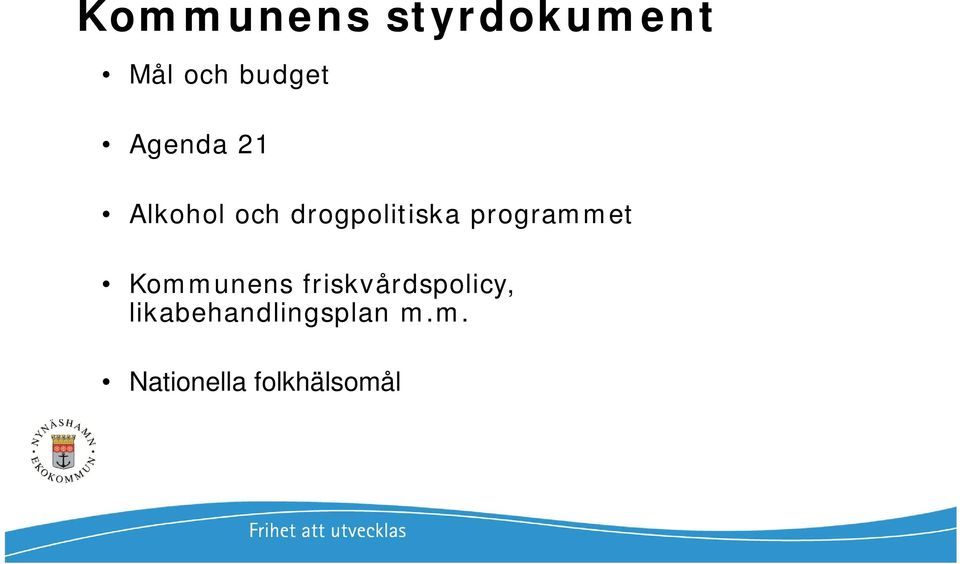 programmet Kommunens friskvårdspolicy,