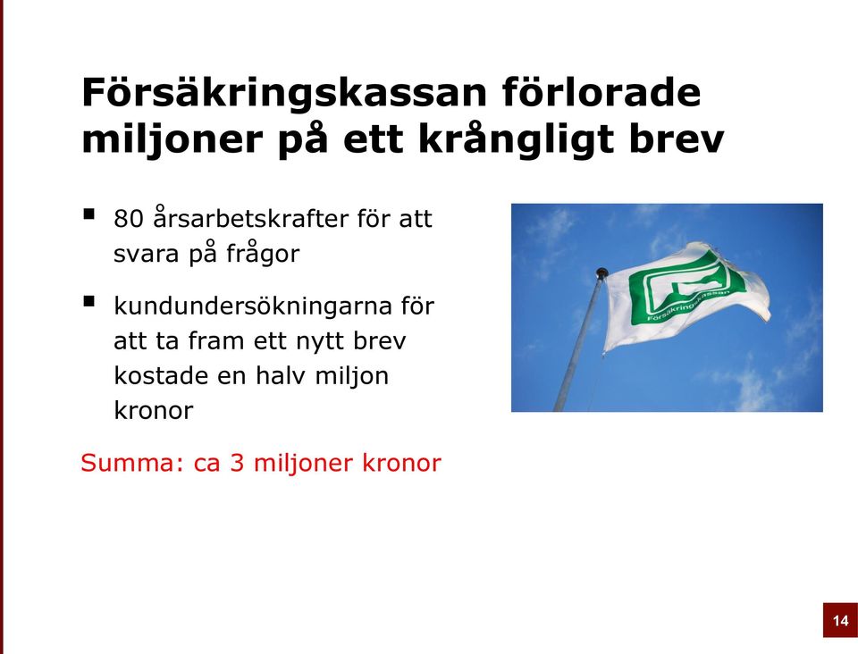 kundundersökningarna för att ta fram ett nytt brev