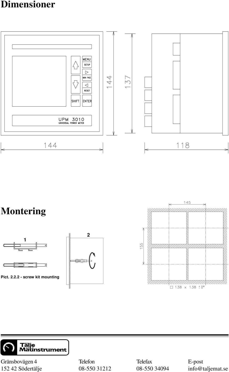 2.2 - screw kit mounting Gränsbovägen 4