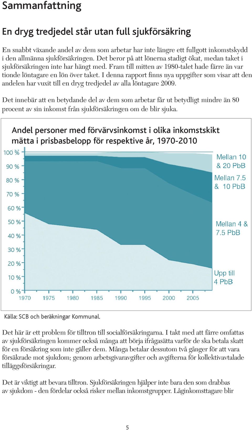 I denna rapport finns nya uppgifter som visar att den andelen har vuxit till en dryg tredjedel av alla löntagare 2009.