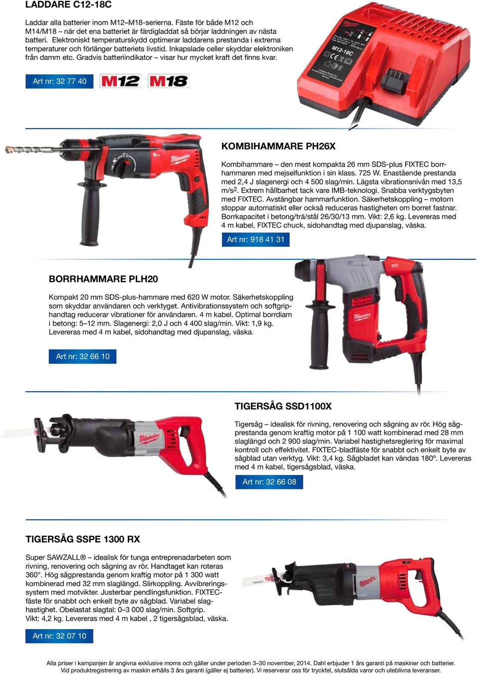 Gradvis batteriindikator visar hur mycket kraft det finns kvar. Art nr: 32 77 40 KOMBIHAMMARE PH26X Kombihammare den mest kompakta 26 mm SDS-plus FIXTEC borrhammaren med mejselfunktion i sin klass.