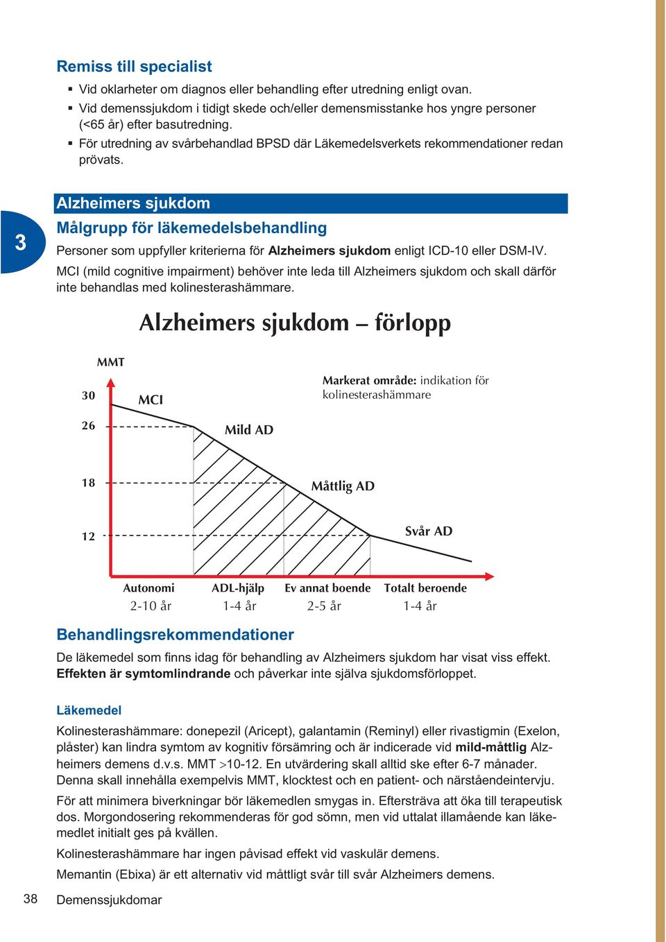 Alzheimers sjukdom Målgrupp för läkemedelsbehandling Personer som uppfyller kriterierna för Alzheimers sjukdom enligt ICD-10 eller DSM-IV.