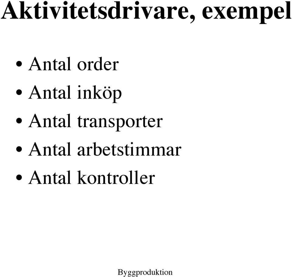 inköp Antal transporter