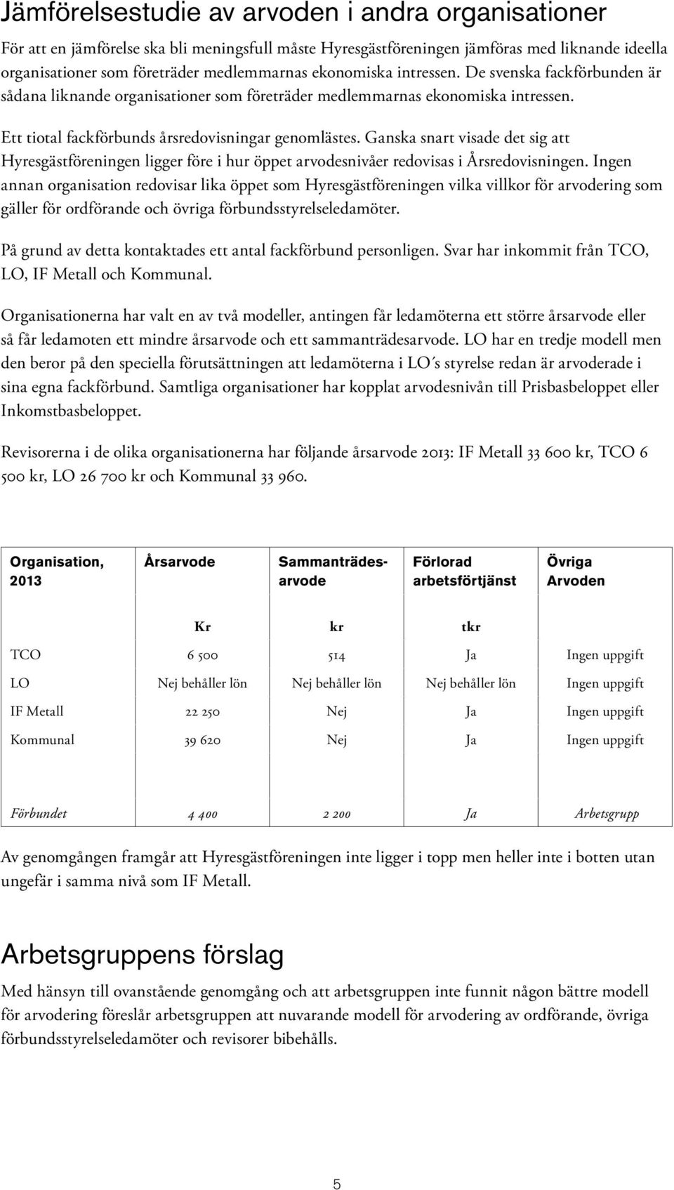 Ganska snart visade det sig att Hyresgästföreningen ligger före i hur öppet arvodesnivåer redovisas i Årsredovisningen.