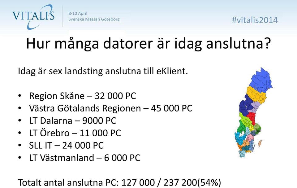 Region Skåne 32 000 PC Västra Götalands Regionen 45 000 PC LT