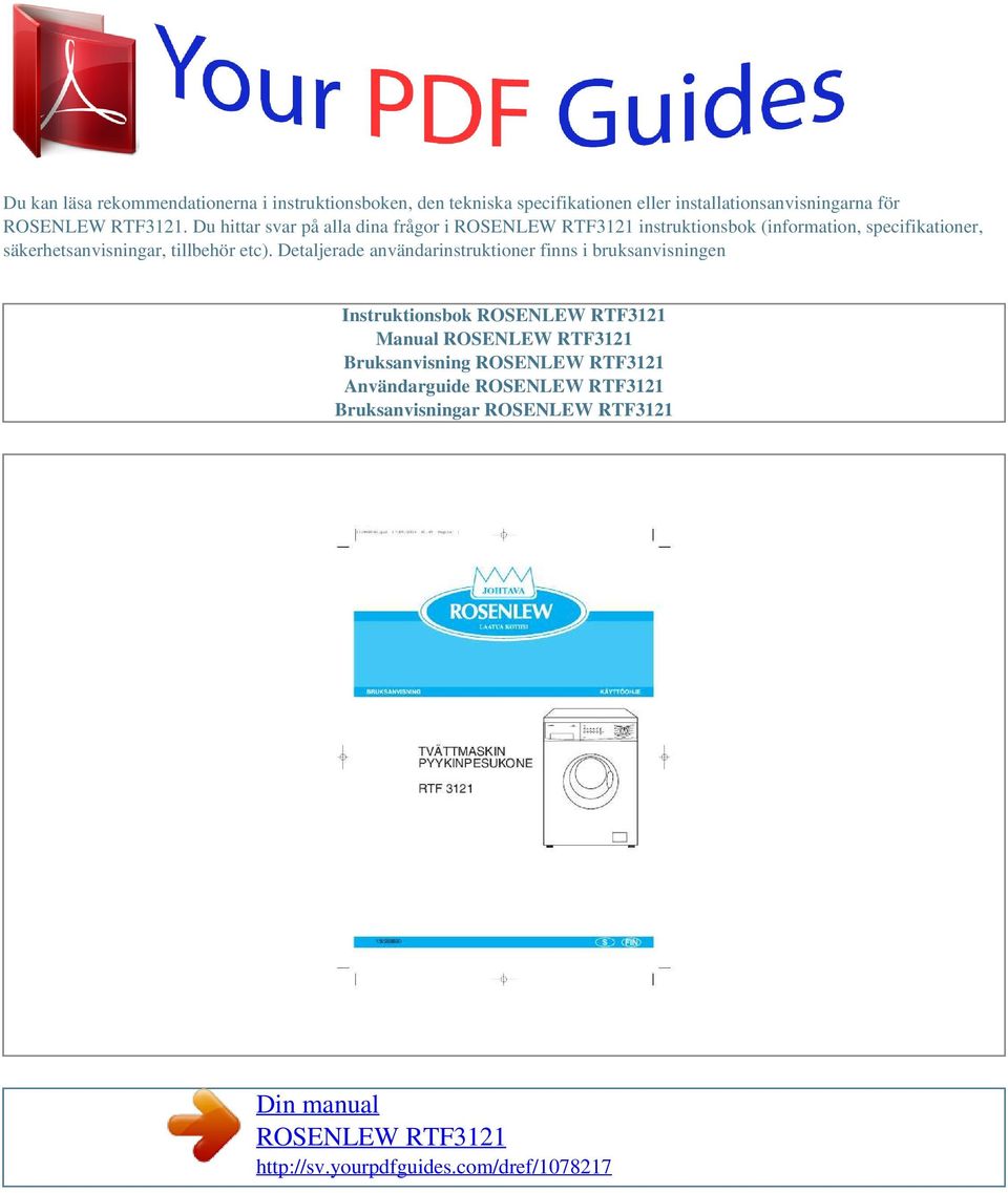 Du hittar svar på alla dina frågor i instruktionsbok (information, specifikationer,