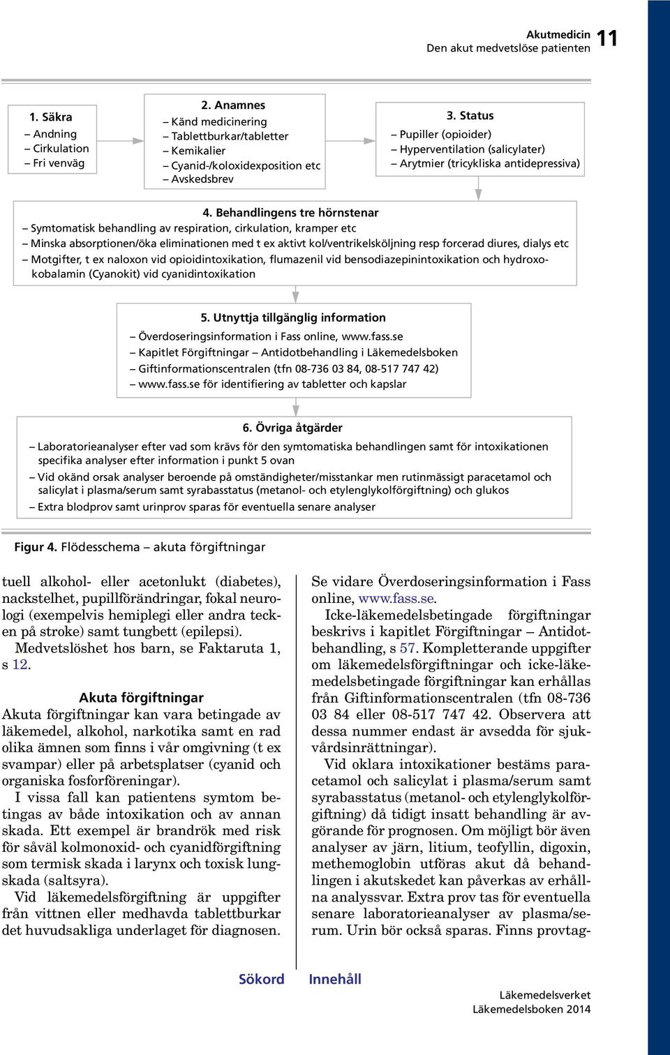 Behandlingens tre hörnstenar Symtomatisk behandling av respiration, cirkulation, kramper etc Minska absorptionen/öka eliminationen med t ex aktivt kol/ventrikelsköljning resp forcerad diures, dialys