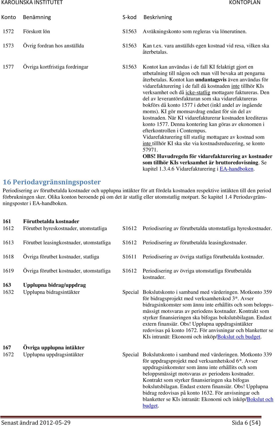 Kontot kan undantagsvis även användas för vidarefakturering i de fall då kostnaden inte tillhör KIs verksamhet och då icke-statlig mottagare faktureras.