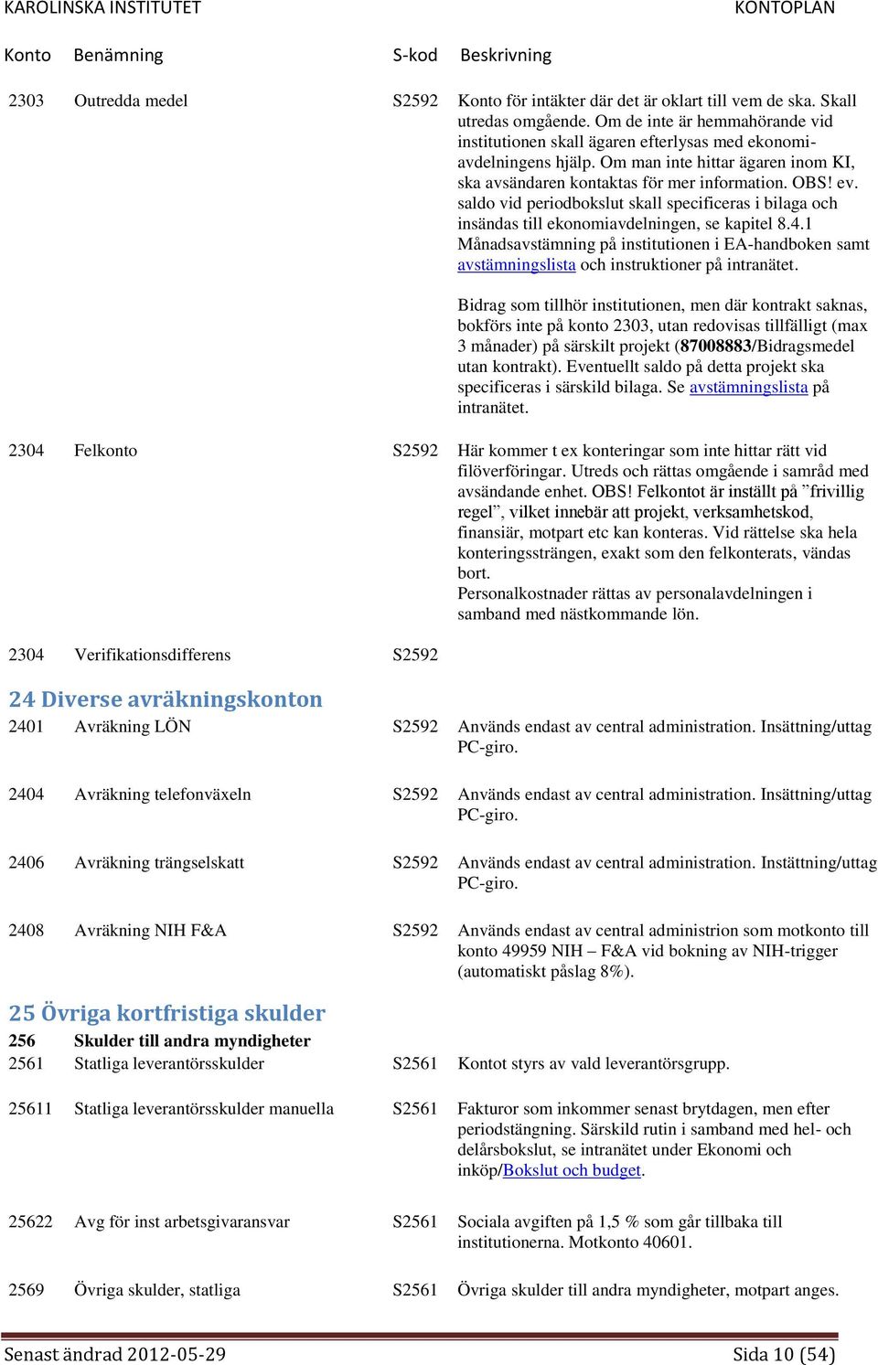 saldo vid periodbokslut skall specificeras i bilaga och insändas till ekonomiavdelningen, se kapitel 8.4.