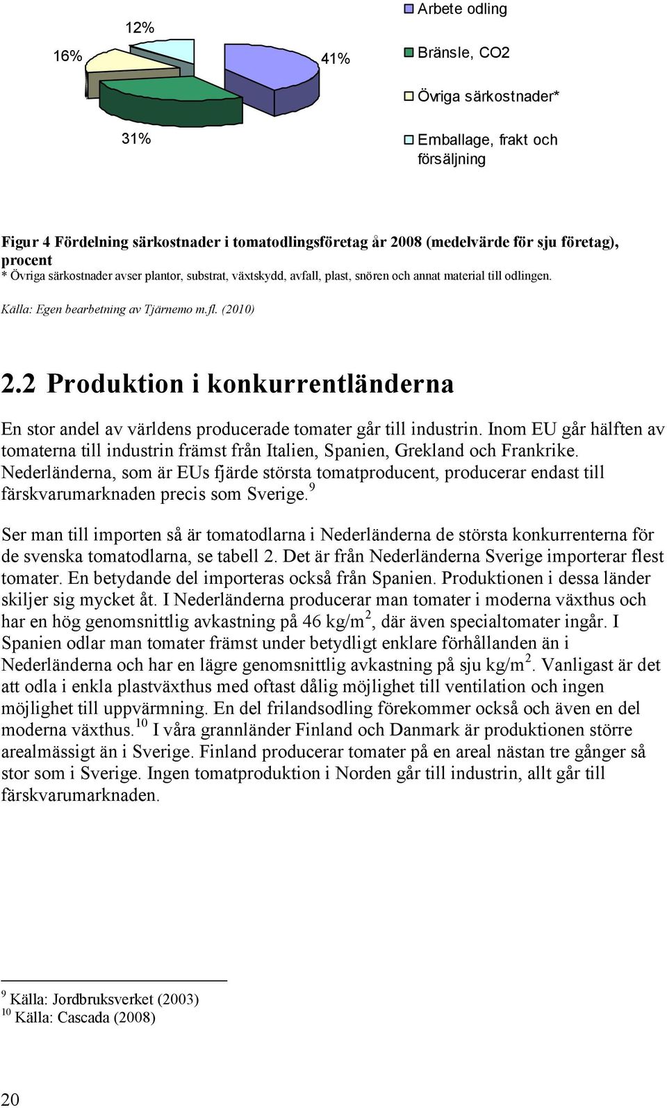 2 Produktion i konkurrentländerna En stor andel av världens producerade tomater går till industrin.