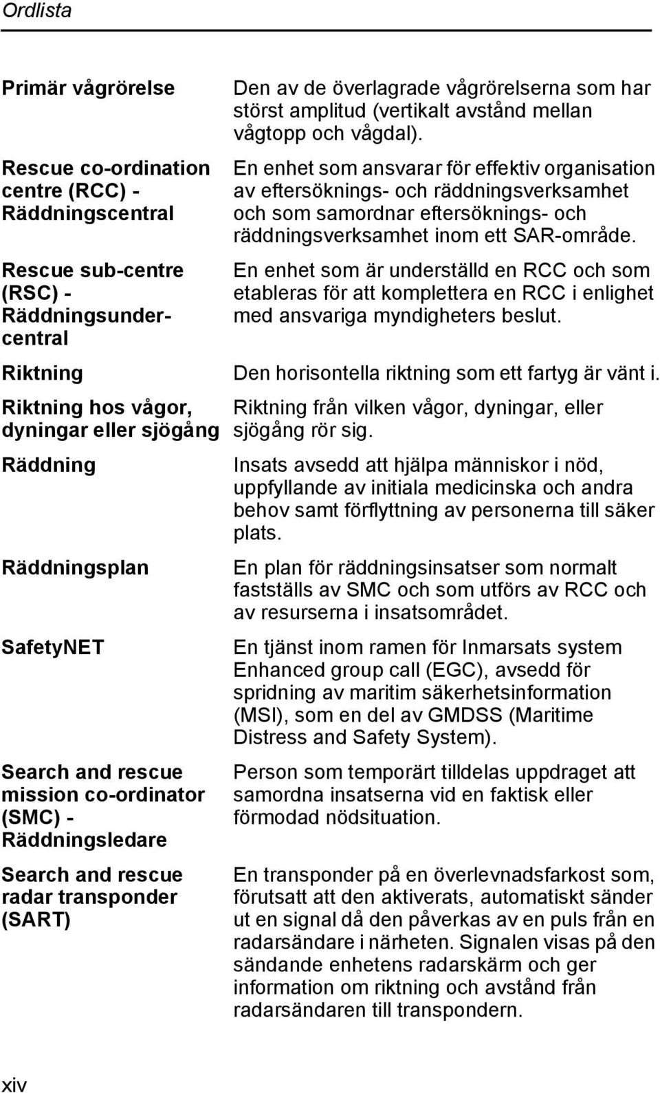 En enhet som ansvarar för effektiv organisation av eftersöknings- och räddningsverksamhet och som samordnar eftersöknings- och räddningsverksamhet inom ett SAR-område.