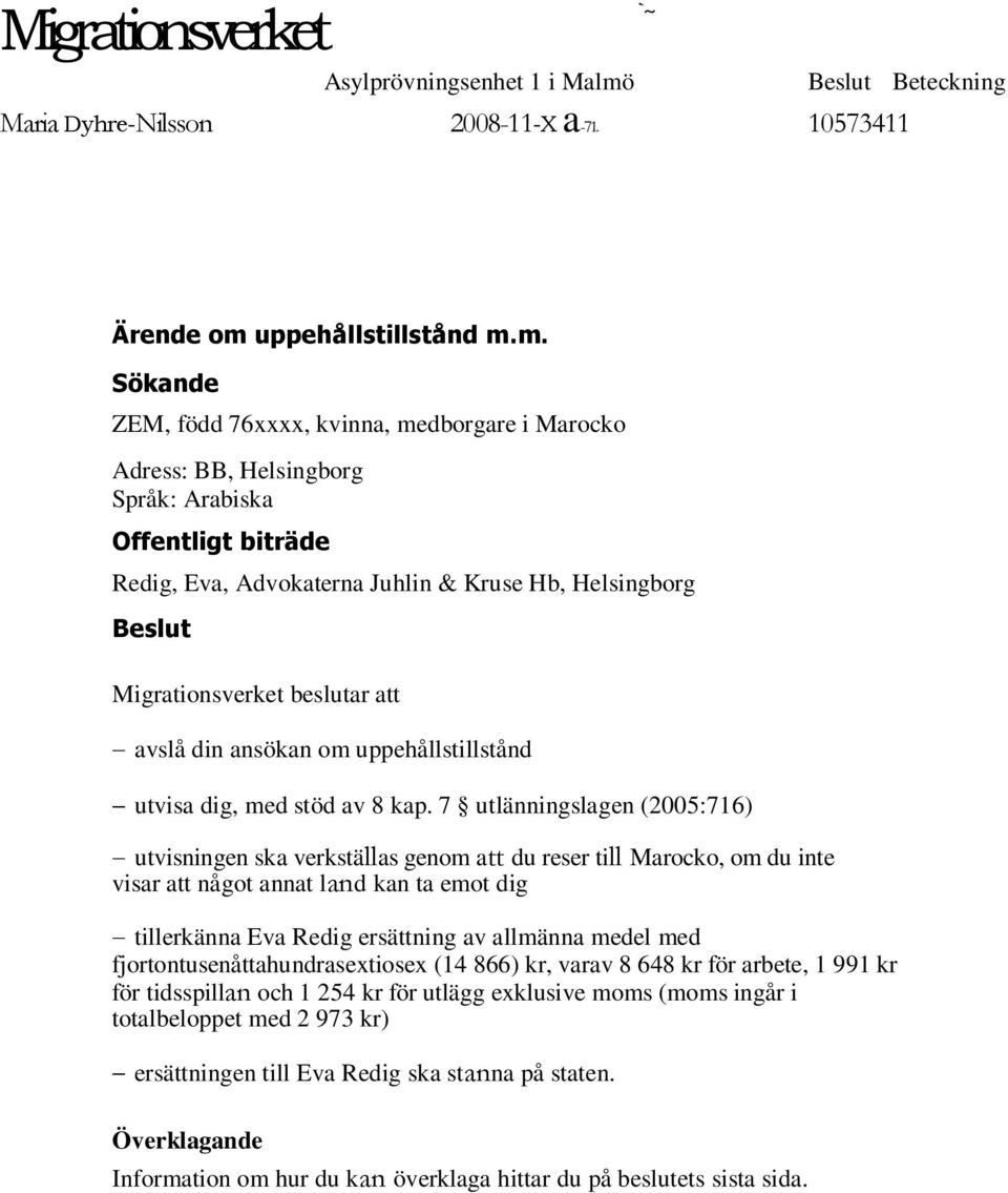 uppehållstillstånd m.