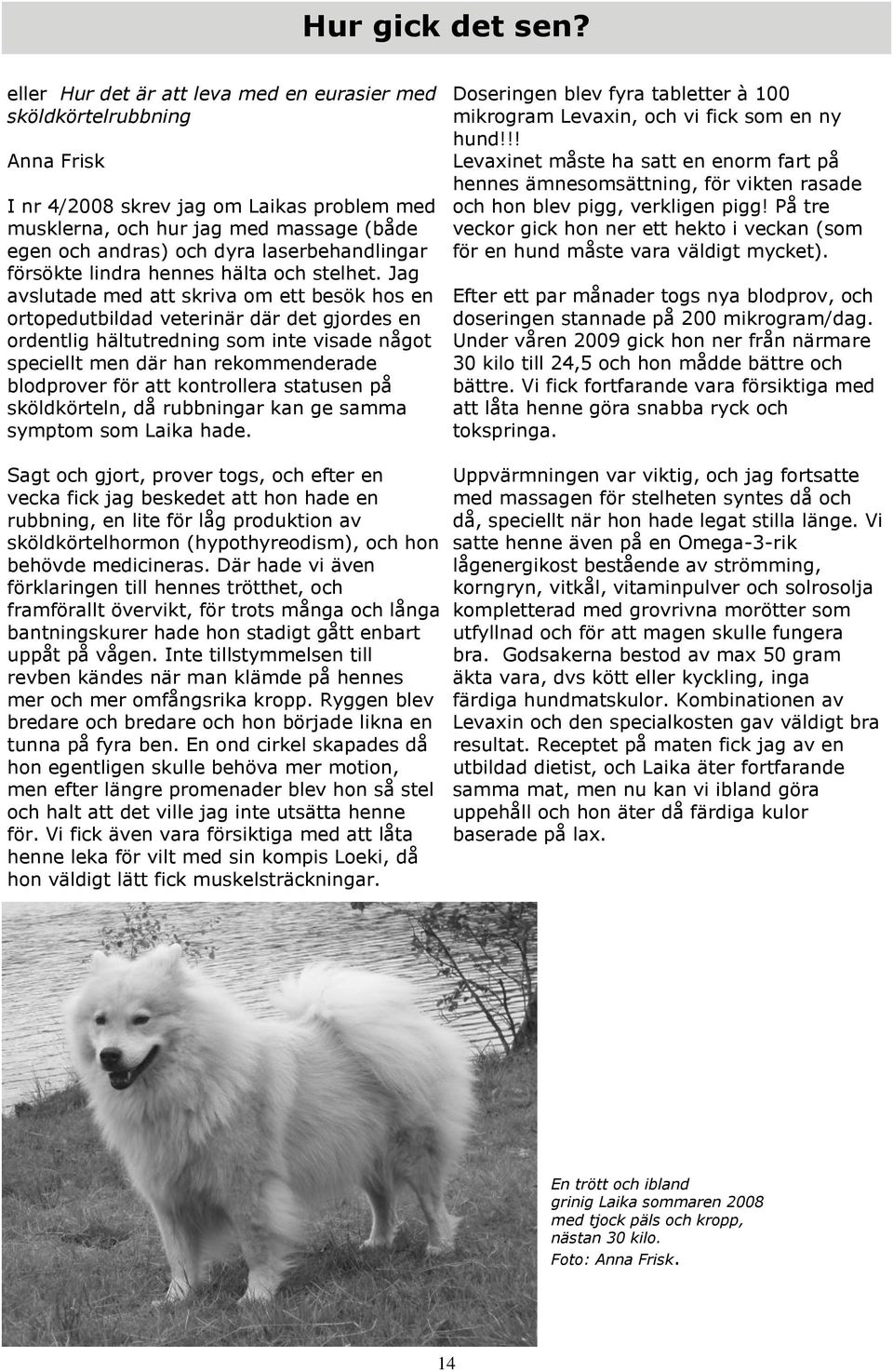 laserbehandlingar försökte lindra hennes hälta och stelhet.