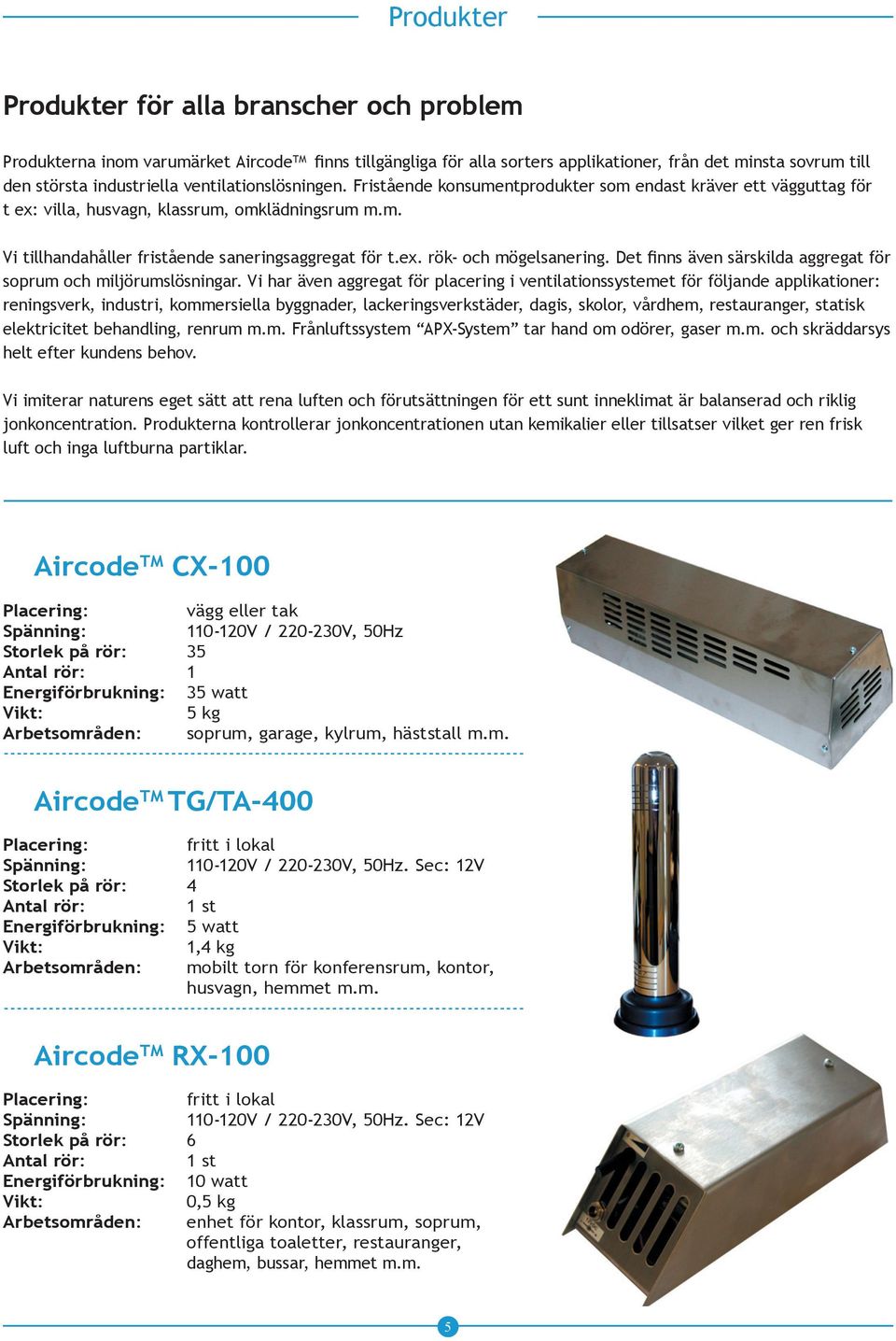 ventilationslösningen. Fristående konsumentprodukter som endast kräver ett vägguttag för t ex: villa, husvagn, klassrum, omklädningsrum m.m. Vi tillhandahåller fristående saneringsaggregat för t.ex. rök- och mögelsanering.