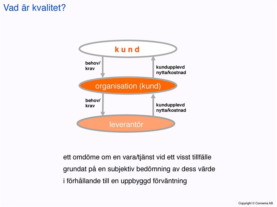 leverantör! ett omdöme om en vara/tjänst vid ett visst tillfälle!