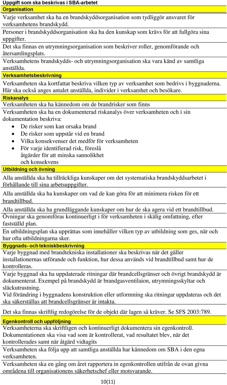 Verksamhetens brandskydds- och utrymningsorganisation ska vara känd av samtliga anställda.