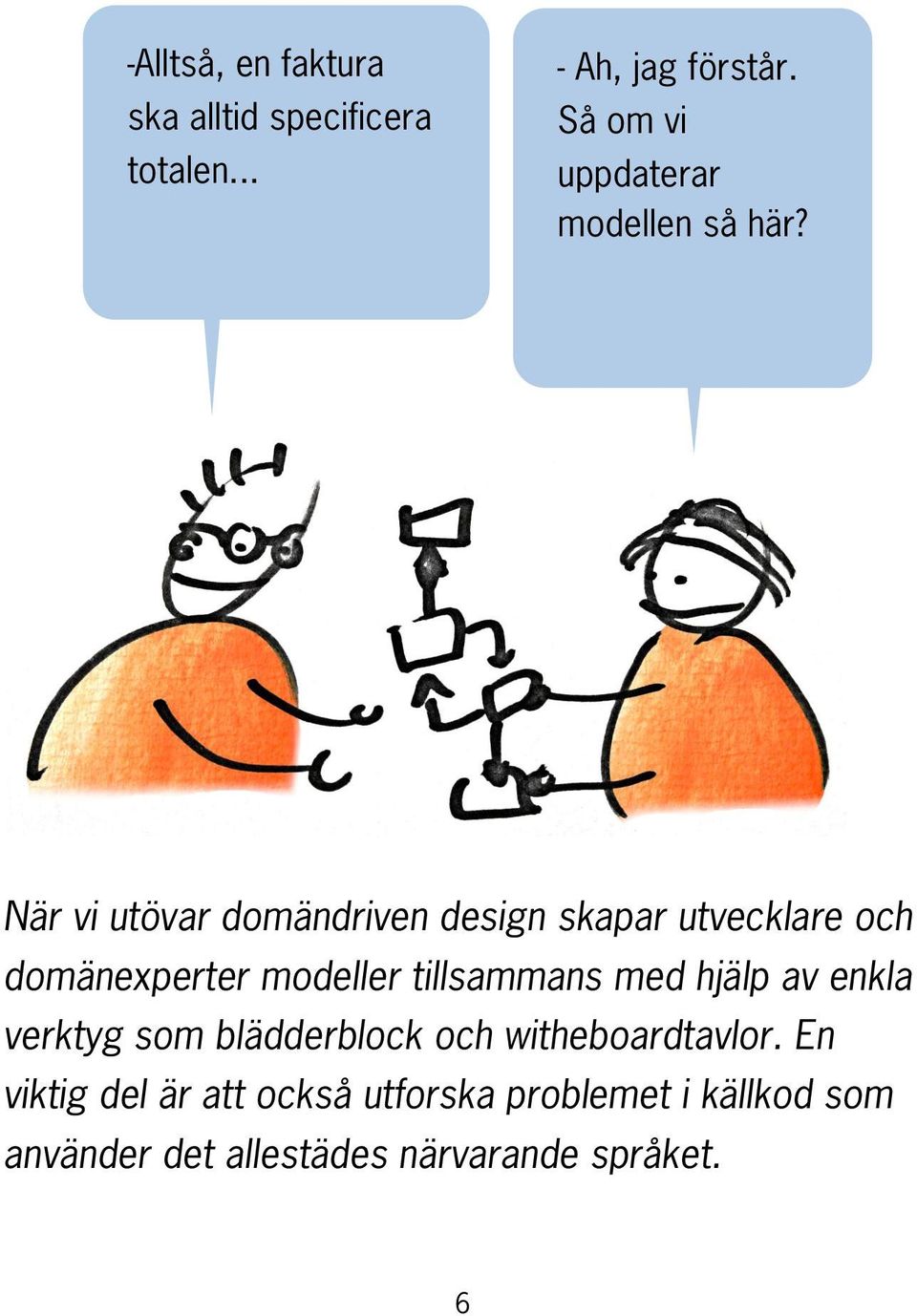 När vi utövar domändriven design skapar utvecklare och domänexperter modeller tillsammans