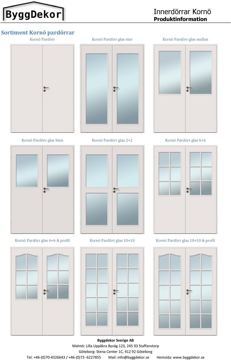 Pardörr glas 2+2 Kornö Pardörr glas 6+6 Kornö Pardörr glas 6+6