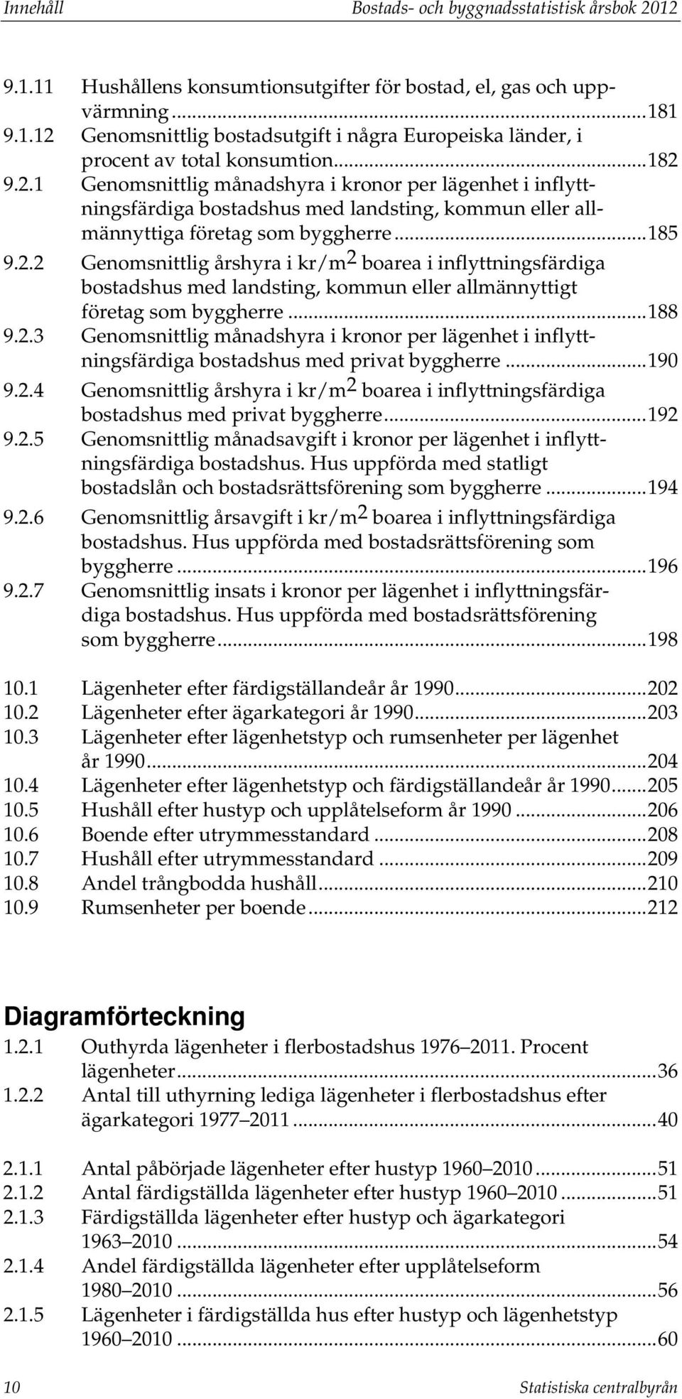 .. 188 9.2.3 Genomsnittlig månadshyra i kronor per lägenhet i inflyttningsfärdiga bostadshus med privat byggherre... 190 9.2.4 Genomsnittlig årshyra i kr/m 2 boarea i inflyttningsfärdiga bostadshus med privat byggherre.