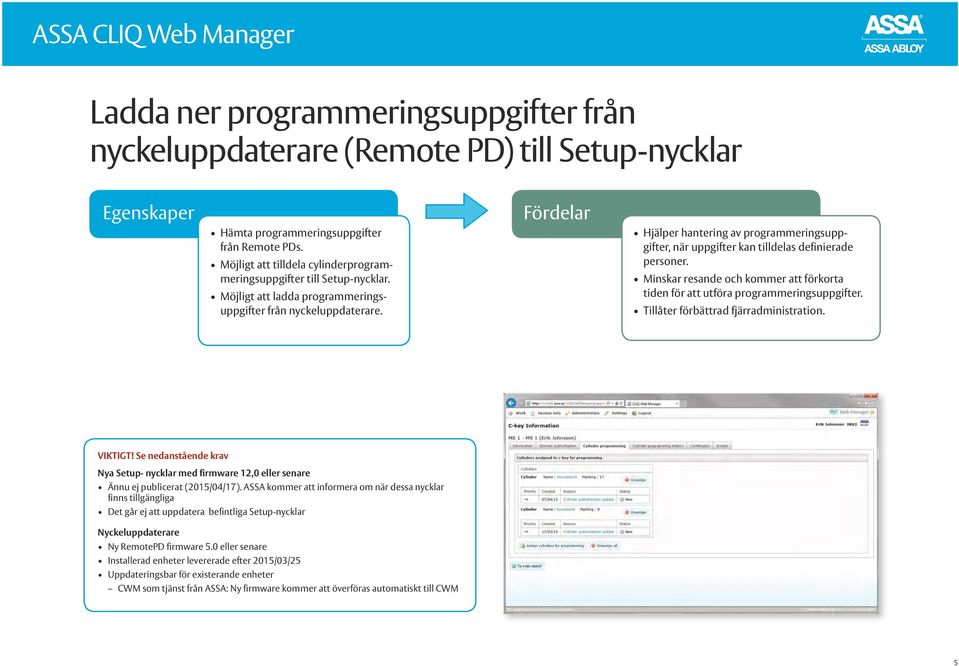 Fördelar Hjälper hantering av programmeringsuppgifter, när uppgifter kan tilldelas definierade personer. Minskar resande och kommer att förkorta tiden för att utföra programmeringsuppgifter.