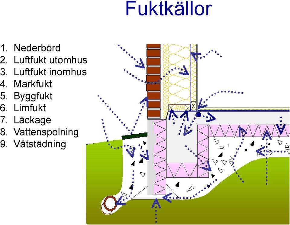 Byggfukt 6. Limfukt 7. Läckage 8.