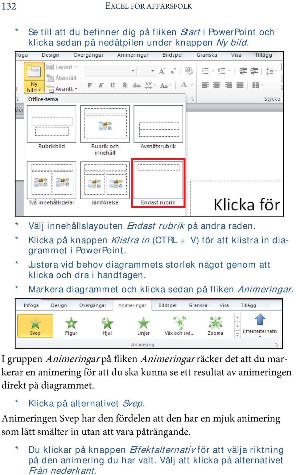 * Markera diagrammet och klicka sedan på fliken Animeringar.