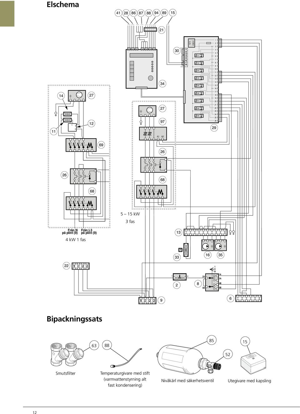 givare Outdoor temperature sensor Aussentemperatur fühler Artikel Smutsfilter Temperaturgivare med stift