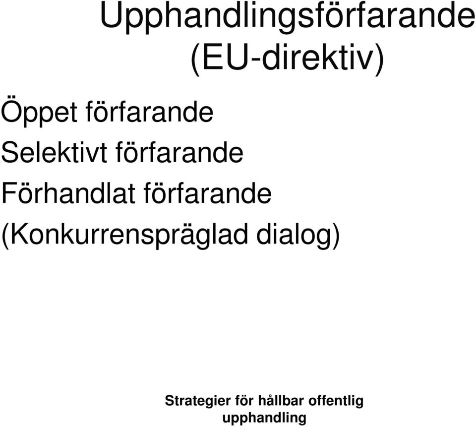 Förhandlat förfarande (Konkurrenspräglad