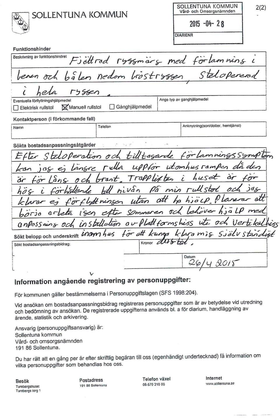 j Anknytningfson/dotter. hemtjänst)! Sökta bostadsanpassningsåtgärder r N lan&re. rdk 1 ItfP-Ärr- tfé&ijiug r<ié*tfes> dkjrdc*?