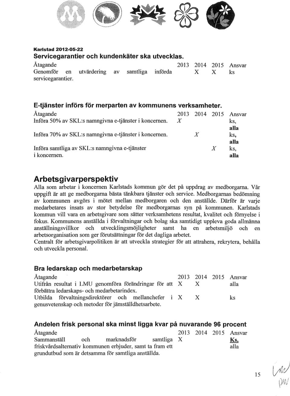 X ks, Införa 70% av SKL:s namngivna e-tjänster i koncemen. Införa samtliga av SKL:s namngivna e-tjänster i koncemen.