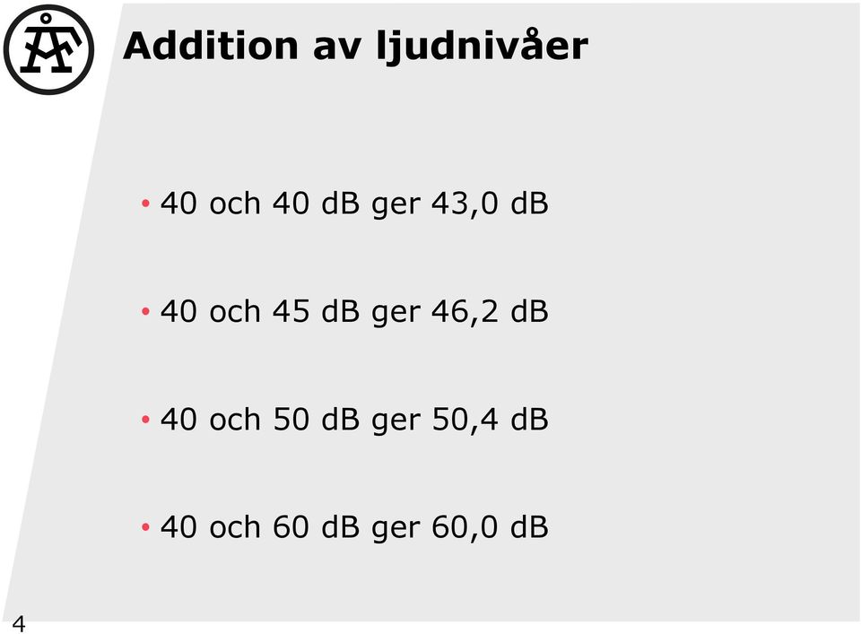 ger 46,2 db 40 och 50 db ger