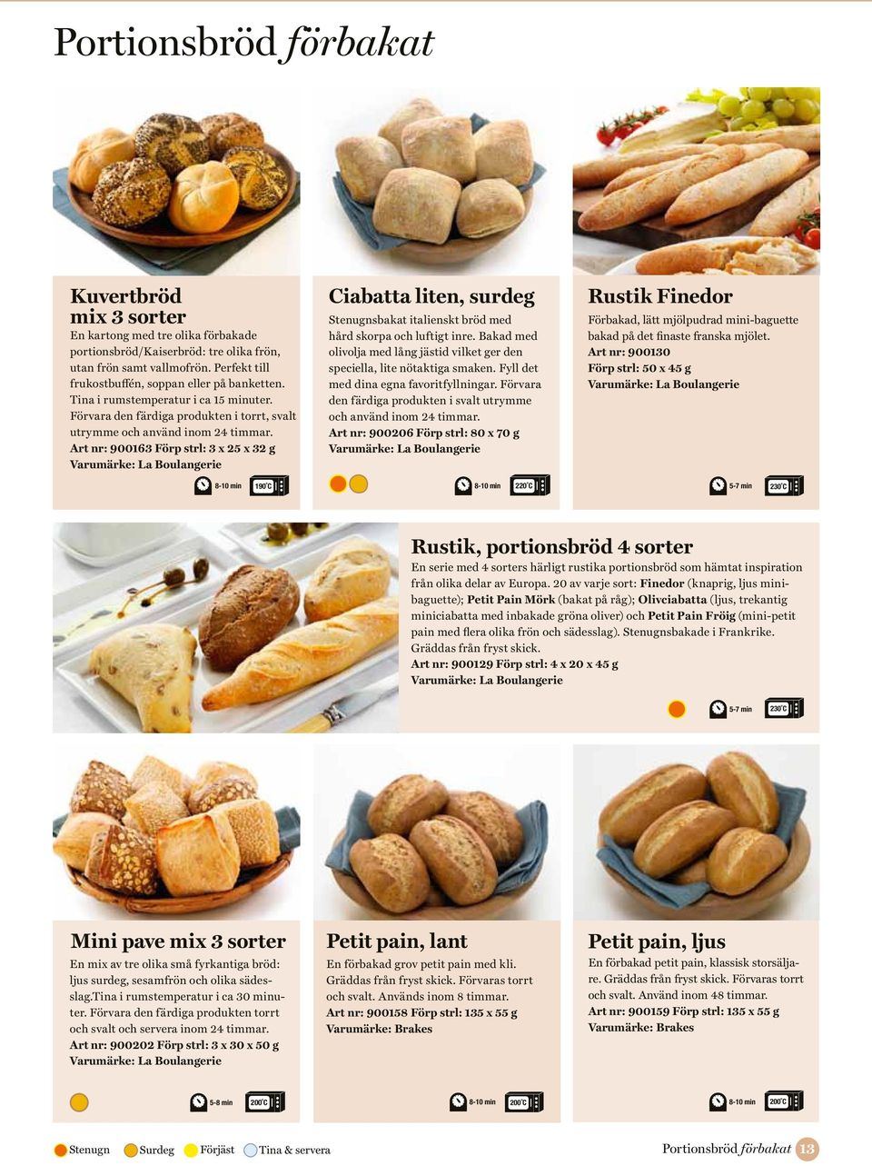 Art nr: 900163 Förp strl: 3 x 25 x 32 g Ciabatta liten, surdeg Stenugnsbakat italienskt bröd med hård skorpa och luftigt inre.