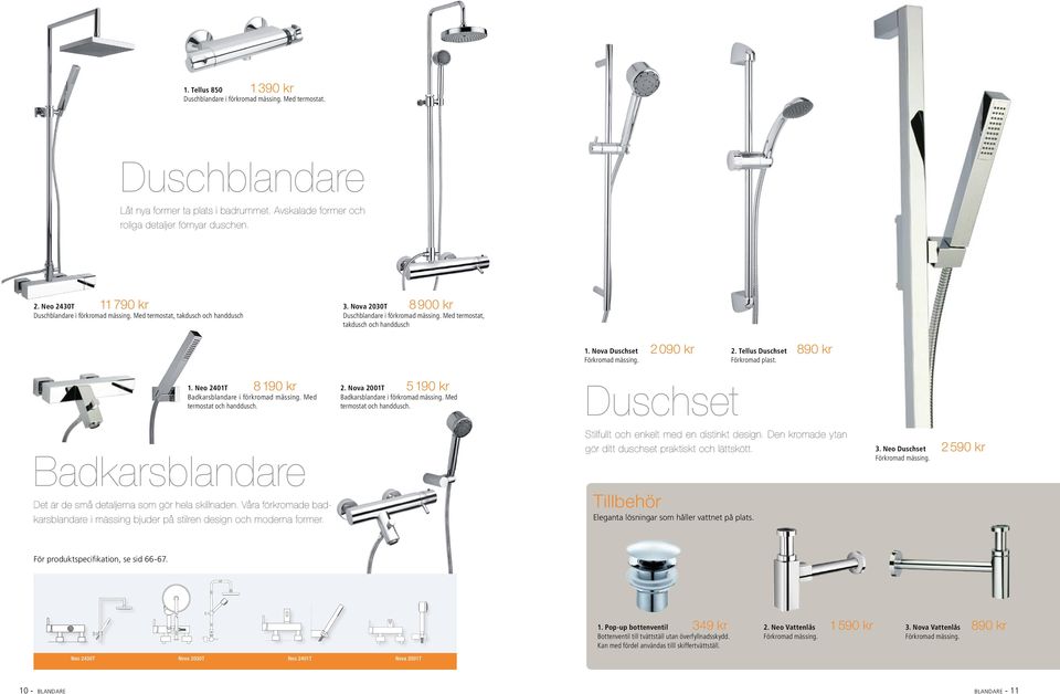 Nova Duschset 2 090 kr Förkromad mässing. 2. Tellus Duschset 890 kr Förkromad plast. 1. Neo 2401T 8 190 kr Badkarsblandare i förkromad mässing. Med termostat och handdusch. 2. Nova 2001T 5 190 kr Badkarsblandare i förkromad mässing.
