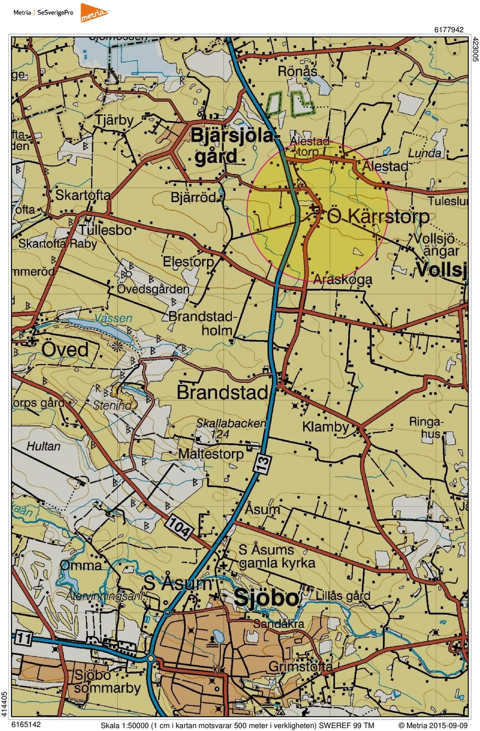 motsvarar 500 meter i