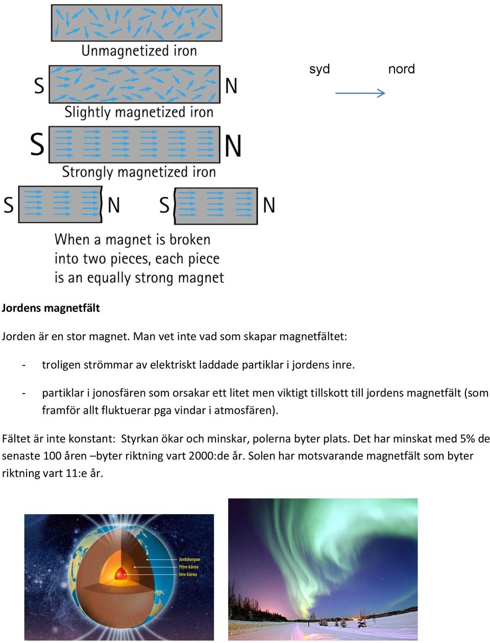 - partiklar i jonosfären som orsakar ett litet men viktigt tillskott till jordens magnetfält (som framför allt fluktuerar pga