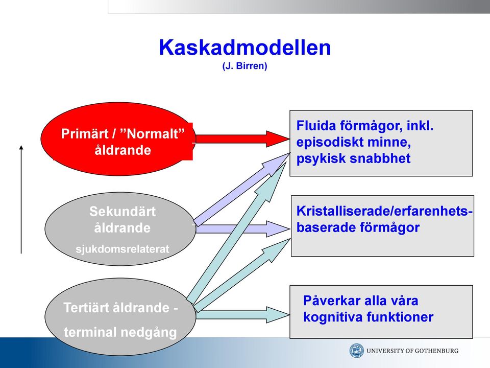 episodiskt minne, psykisk snabbhet Sekundärt åldrande