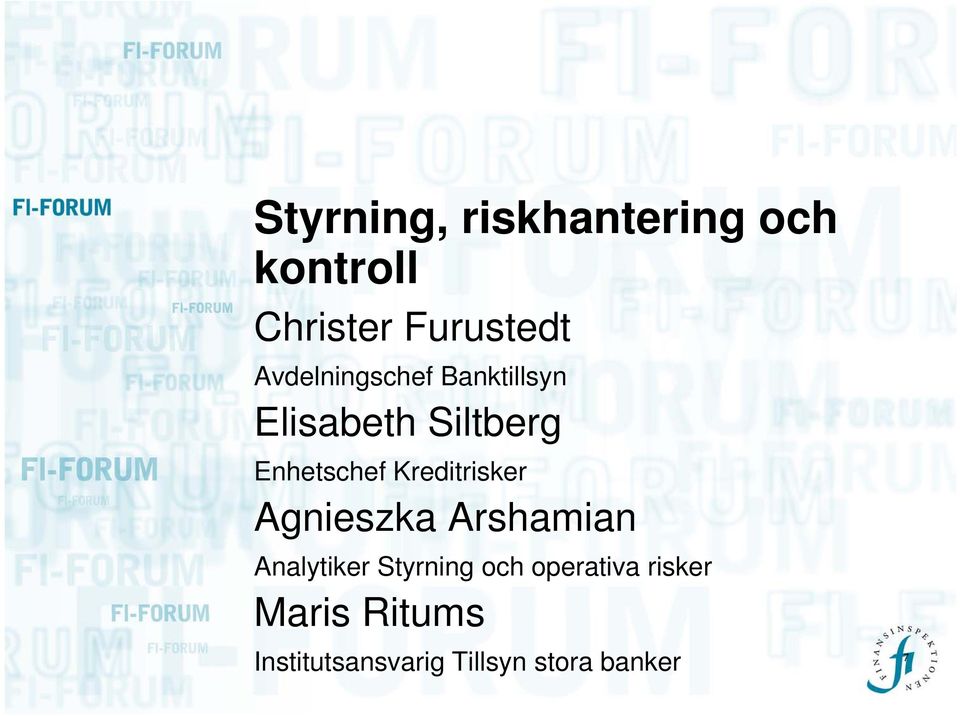 Kreditrisker Agnieszka Arshamian Analytiker Styrning och