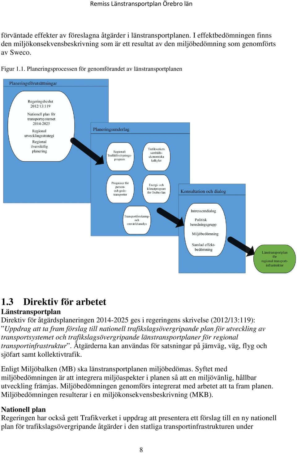 3 Direktiv för arbetet Länstransportplan Direktiv för åtgärdsplaneringen 2014-2025 ges i regeringens skrivelse (2012/13:119): Uppdrag att ta fram förslag till nationell trafikslagsövergripande plan