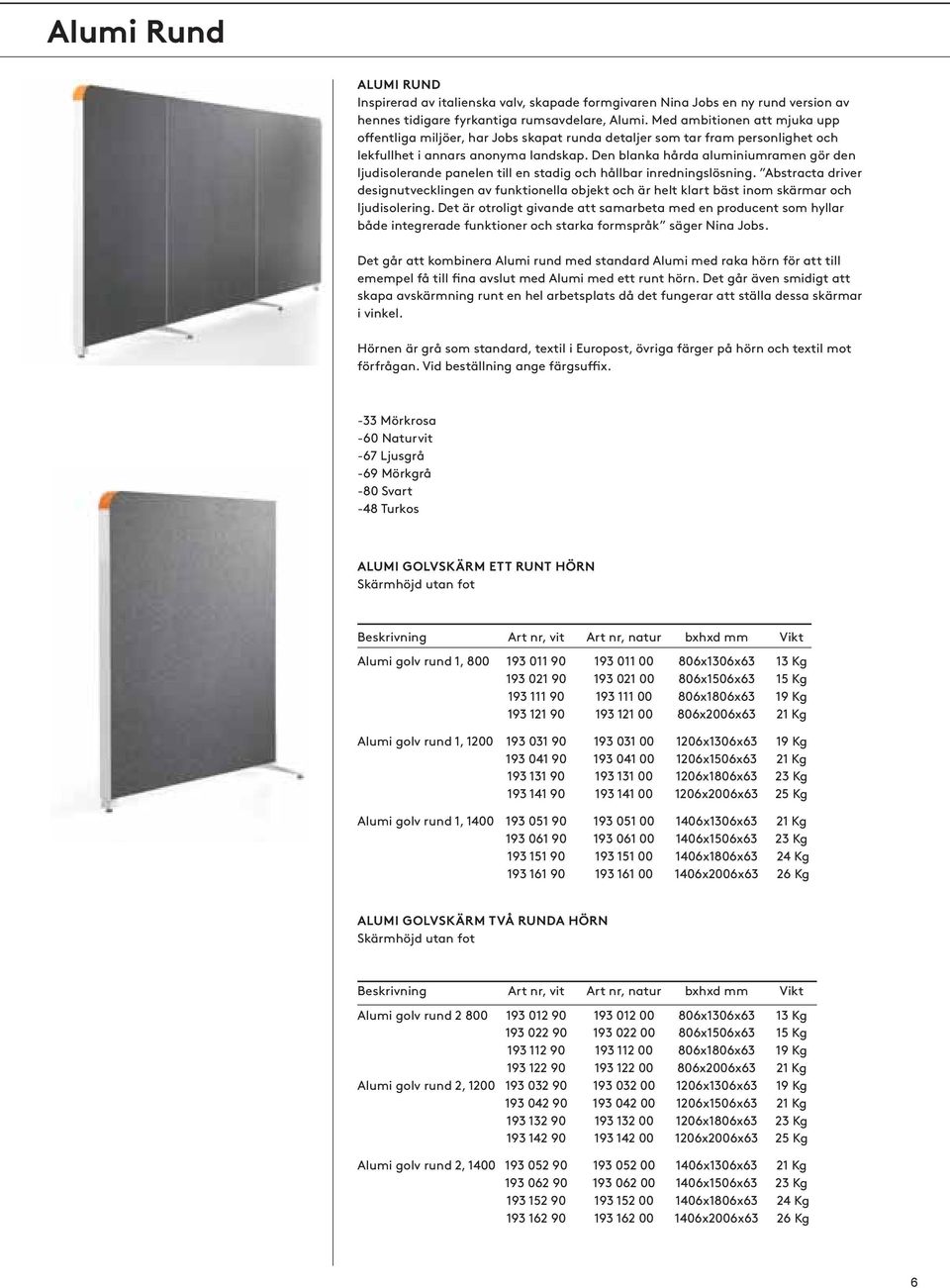Den blanka hårda aluminiumramen gör den ljudisolerande panelen till en stadig och hållbar inredningslösning.