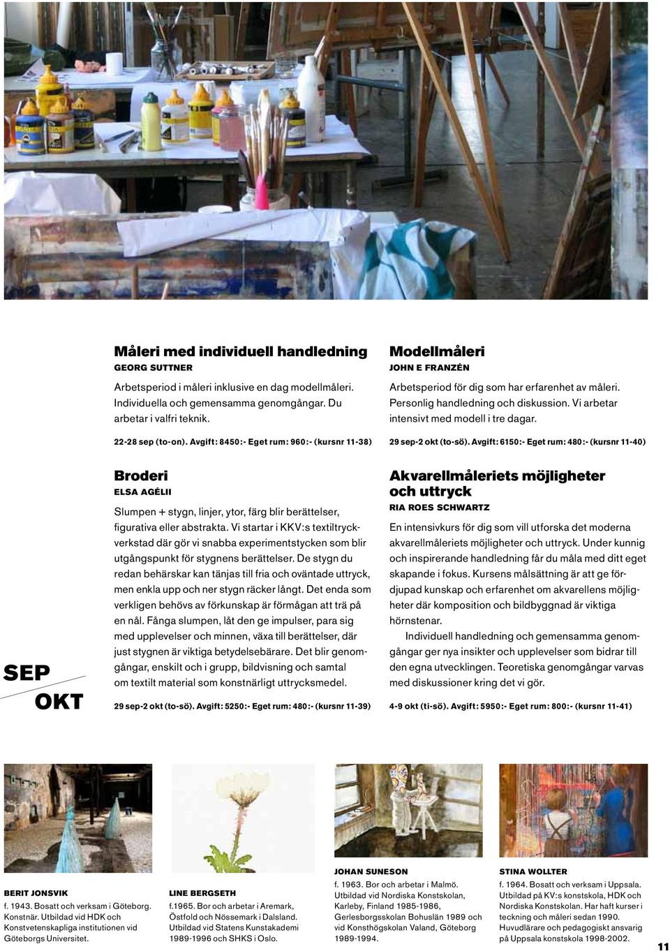 Vi arbetar intensivt med modell i tre dagar. 29 sep-2 okt (to-sö).