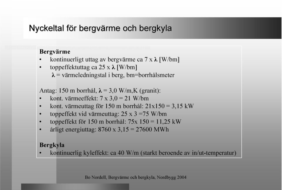 värmeeffekt: 7 x 3,0 = 21 W/bm kont.